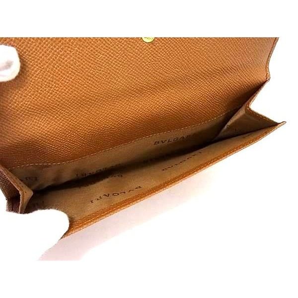 Bvlgari Classico Leather Trifold Wallet Billfold Coin Purse Brown — view 6
