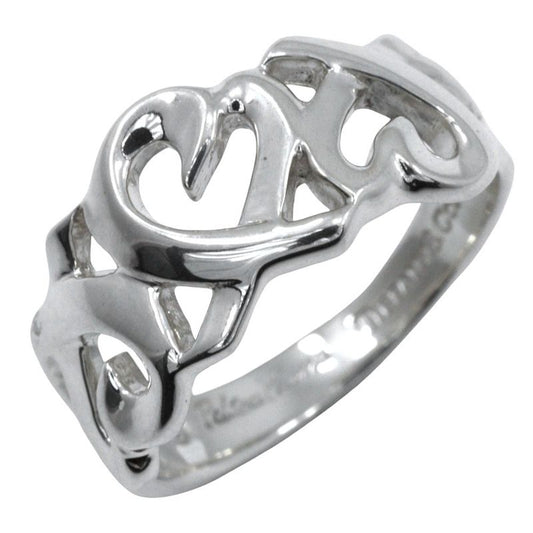 Tiffany & Co Triple Rubbing Heart Paloma Picasso Silver 925 Size 8 Ladies 2.8g