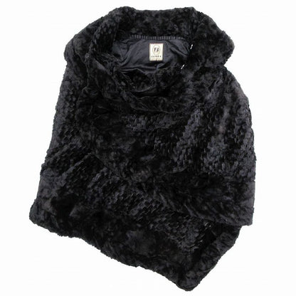 Vintage Fendi Fur Asymmetrical Long Cape Poncho Fur Coat Made in Italy Black Ur8