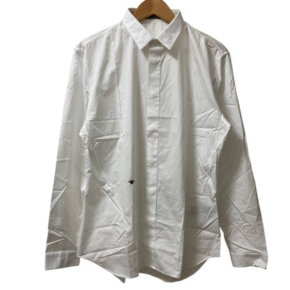 Dior Homme Bee Embroidery Long Sleeve Broad Shirt 43 White