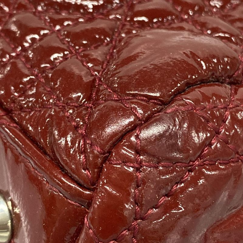 Dior/christian Dior Tote Bag Canage Stitch Red Chain Shoulder Leather