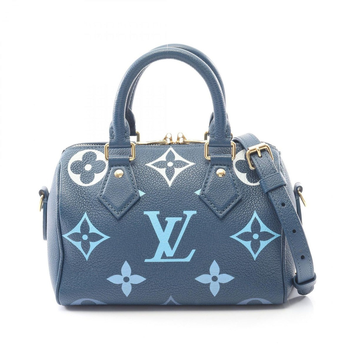 Louis Vuitton Handbag Speedy Bandouliere 20 Visor Pull Blue Leather