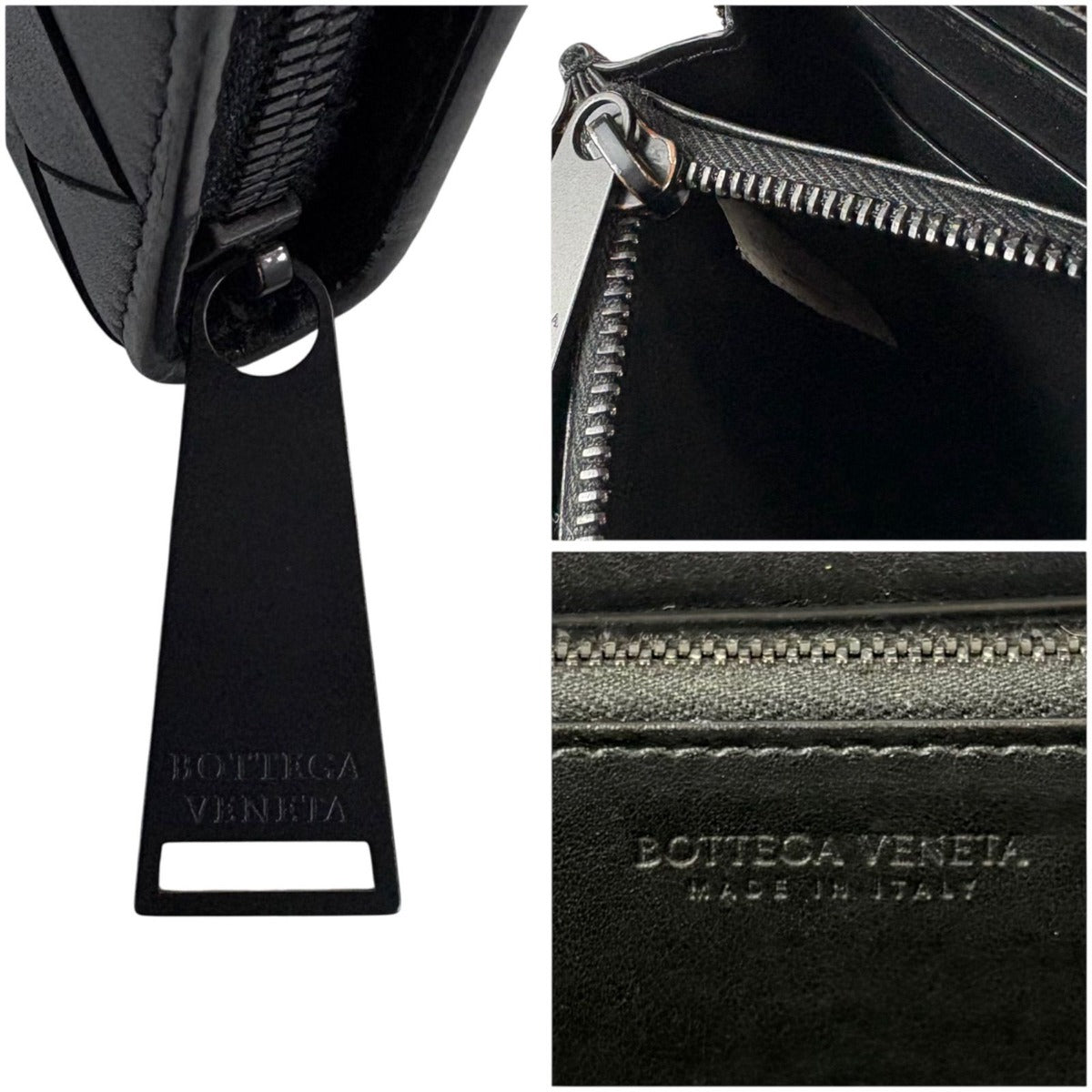 Bottega Veneta Long Wallet Zip Around Black Intrecciato Leather — view 12