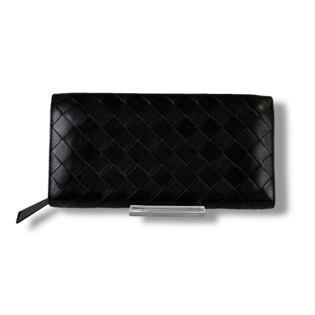 Bottega Veneta Long Wallet Zip Around Black Intrecciato Leather — view 2
