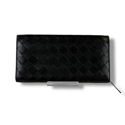 Bottega Veneta Long Wallet Zip Around Black Intrecciato Leather — view 3