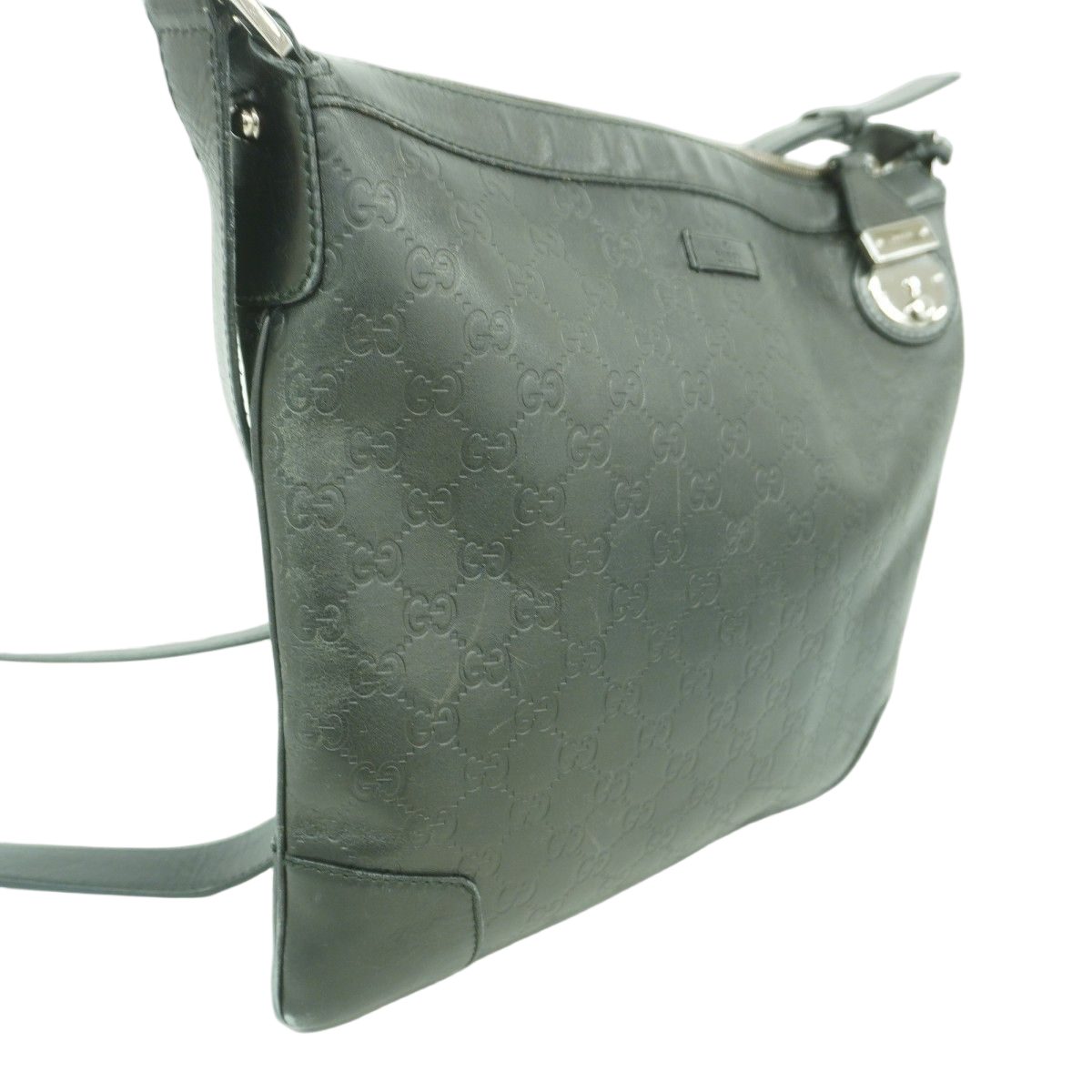 Gucci Shoulder Bag Guccissima Leather Black Silver — view 2