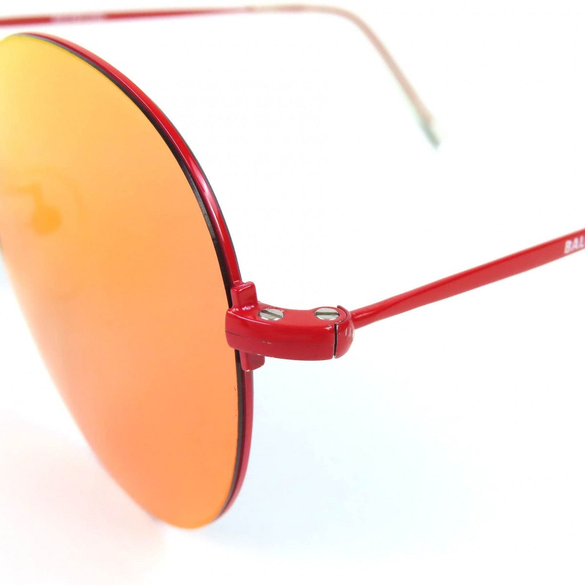 Balenciaga Logo Round Mirror Lens Sunglasses Eyewear Red 55 — view 8