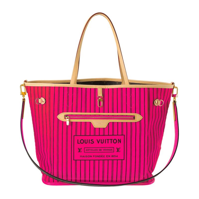 Louis Vuitton Tote Bag Neverfull Inside Out MM Brown Rose Pondicherry