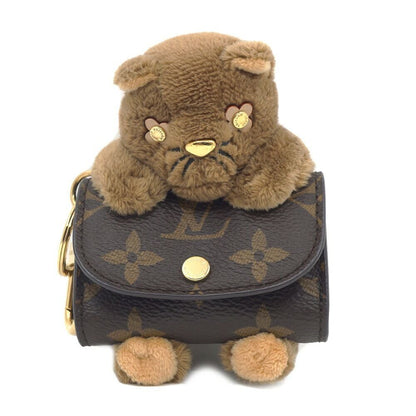 Louis Vuitton Bag Charm LV Cat Monogram Brown Key Holder Gold