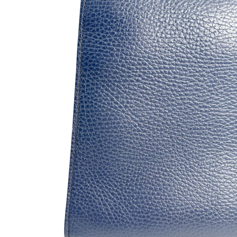 Gucci 470271 Leather Bamboo 2-way Handbag Gucci Blue