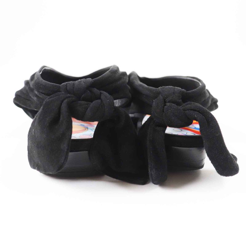 Hermes 2022 221013z Back Ribbon Pointed Toe Low Heel Suede Leather V Cut Pumps