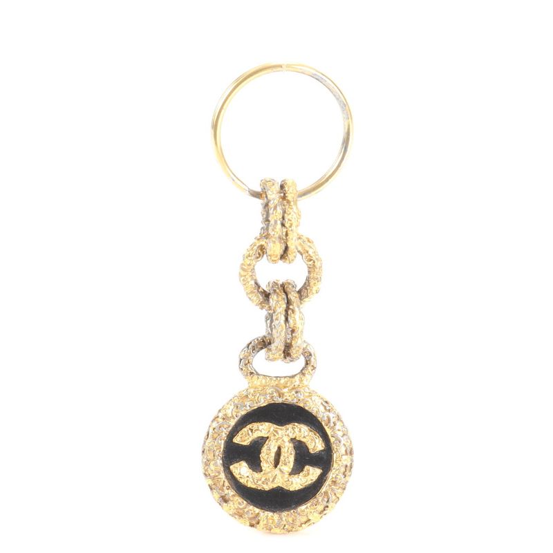 Vintage Chanel Coco Mark Key Holder Bag Charm Gold Women's RRE Cw49-1