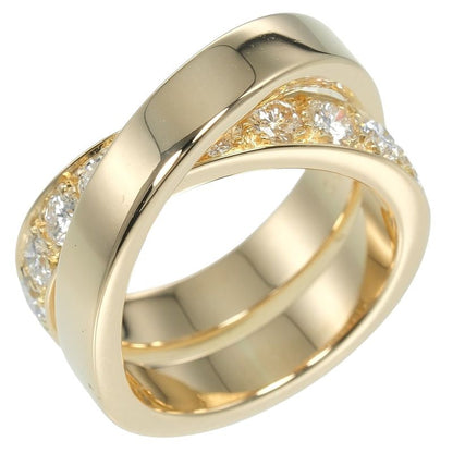 Cartier Paris 18K Yellow Gold And Diamonds #8 Ladies 12.9g Ring