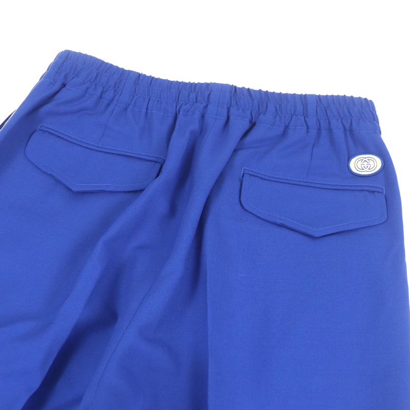 Gucci 742766 Wool Mohair Interlocking G Track Pants Blue 44 With Hangers Made