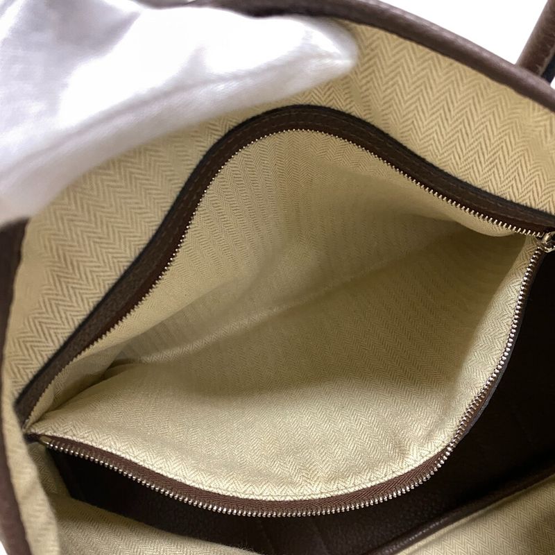 Hermes Garden Party MM Etape Leather Tote Bag Brown Ladies Brand