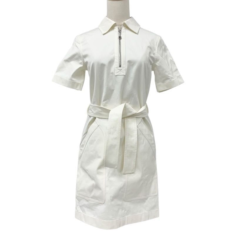 Hermes Dress Cotton White Shirt With Zipper Belt