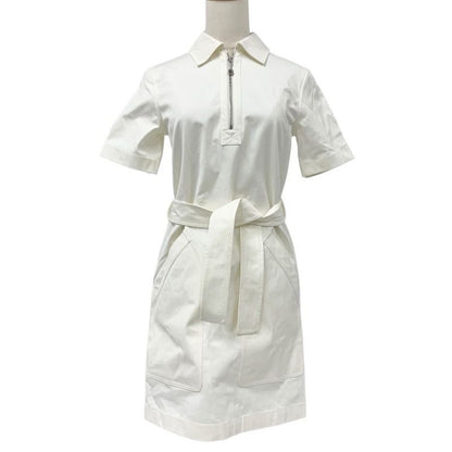 Hermes Dress Cotton White Shirt With Zipper Belt