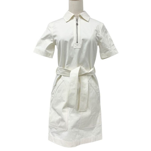 Hermes Dress Cotton White Shirt With Zipper Belt