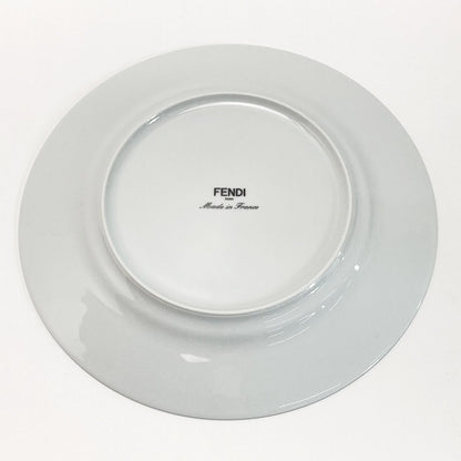 Fendi Orlock Logo Plate Set of 2 Tableware Collection Plate Box Included