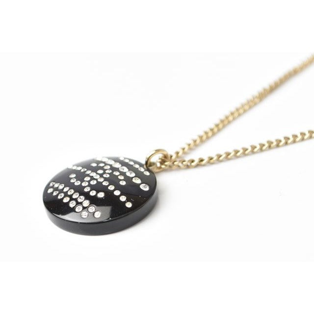 Chanel Coco Mark CC Rhinestone Gold Black — view 3