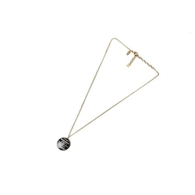 Chanel Coco Mark CC Rhinestone Gold Black