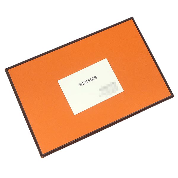 Hermes Card Case Calvi Evercolor Mauve Pale Silver Hardware U Engraved [box