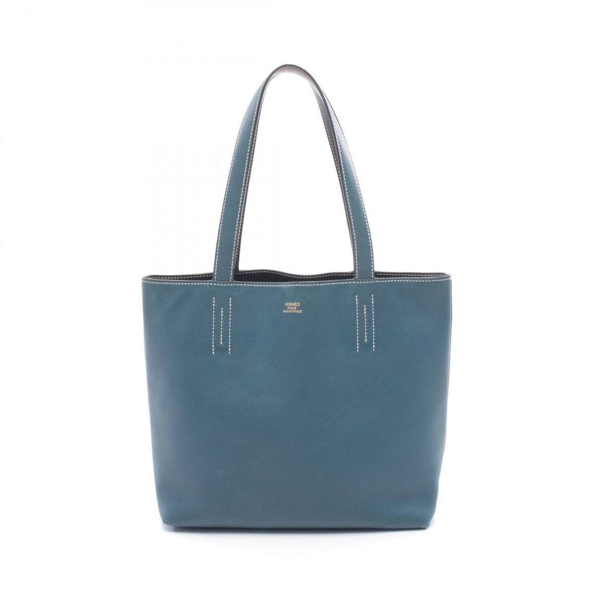 Hermes Tote Double Sens 28 Navy Blue Thalassa Leather
