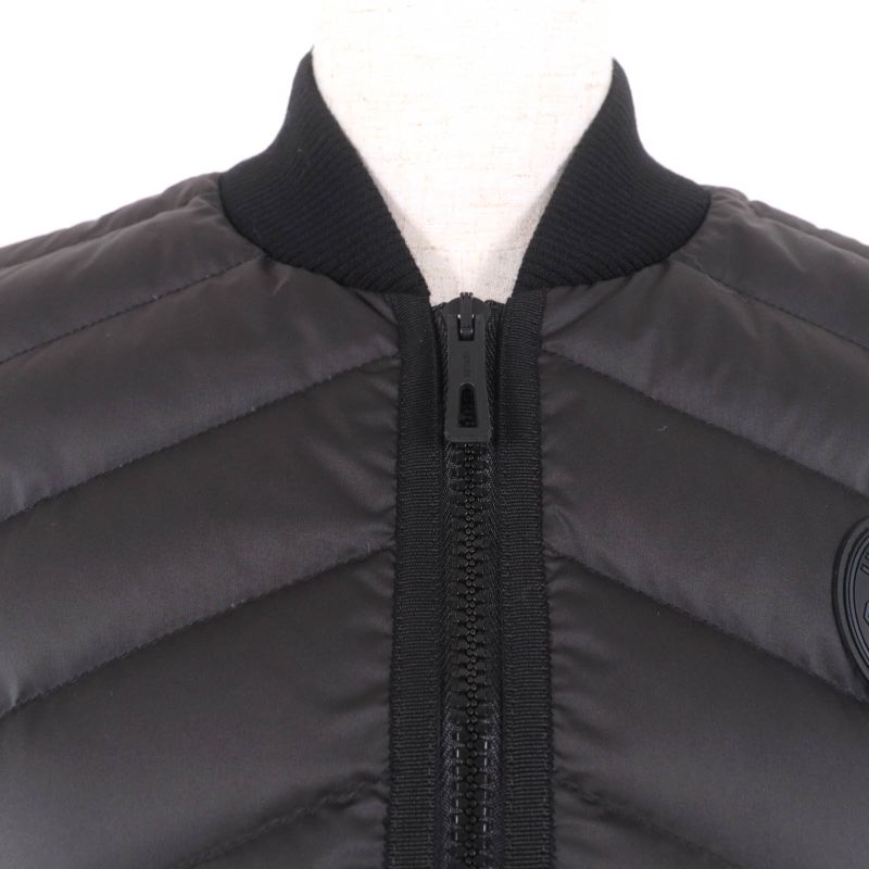 Hermes 23AW 3h0156da Long Quilted Vest Rubber Serie Patch Down Vest Black 40