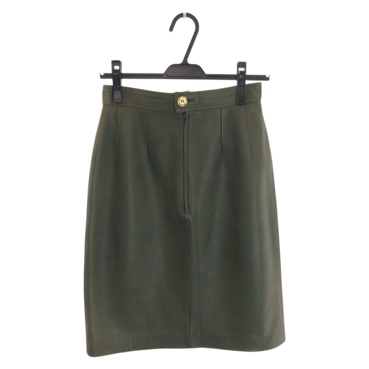 Loewe 40 Green Gold Leather 156 Skirt