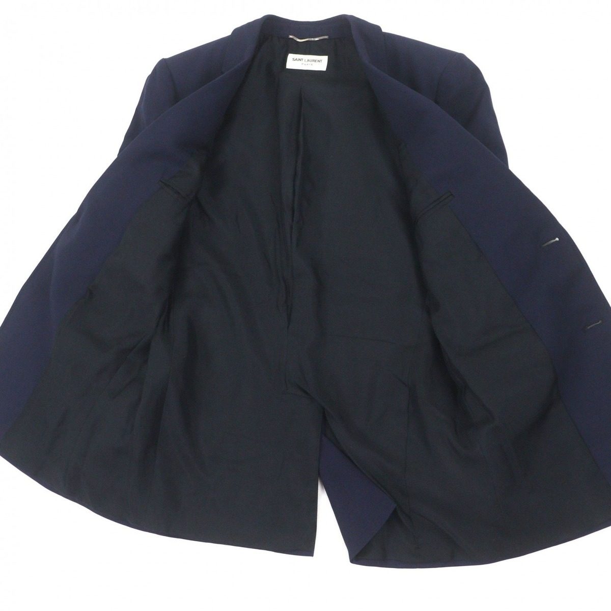 Saint Laurent Paris Vintage % Wool Lining 1000% Silk Eddie Era Gold Buttons — view 4