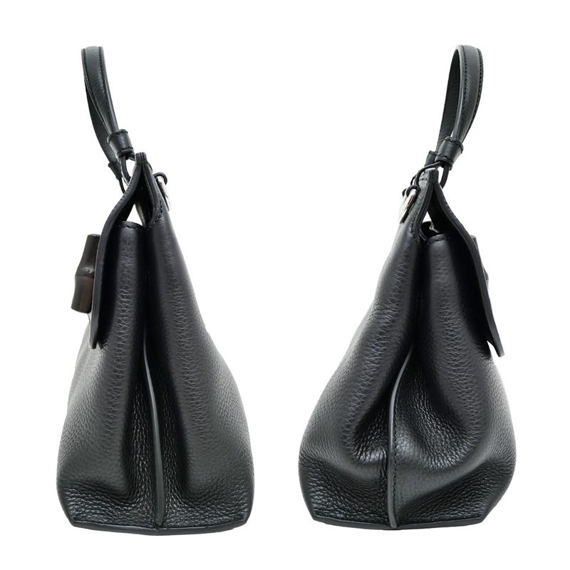 Gucci Daily - Bamboo - 2WAY Handbag Black Shoulder - Leather 370831