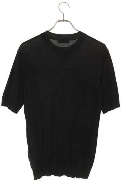 Prada Umb272 Superfine Wool Logo Knit T-shirt Men's 48