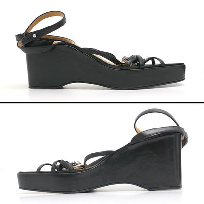 Hermes Echape Sandals 38.5 Black