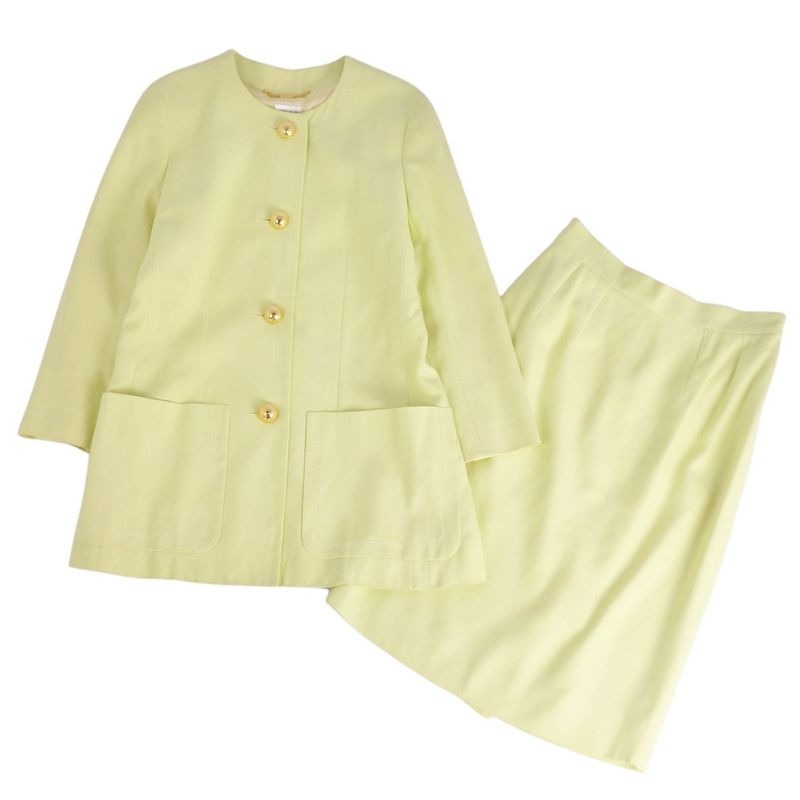 Celine Set-Up Skirt Suit Gold Buttons Vintage