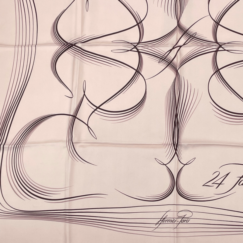 Hermes Scarf Carre 90 Silk 24 Faubourg 24 Faubourg Pink