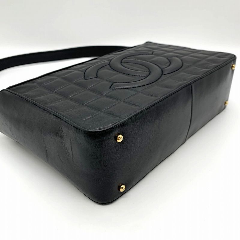 Chanel Chocobar Light Shape Shoulder Bag One Shoulder Coco Mark Lambskin Black