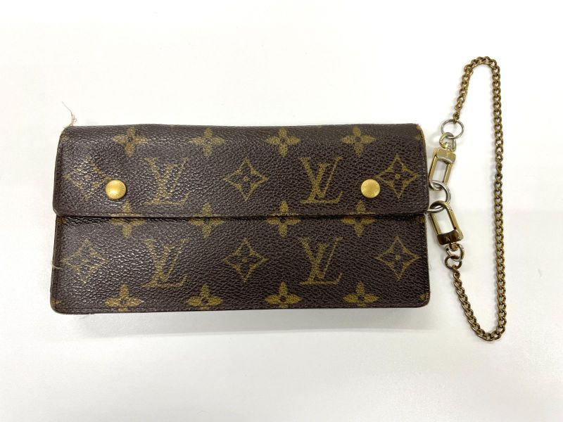 Louis Vuitton Monogram Portefeuille Accordion Long Chain Wallet M58008 Brown