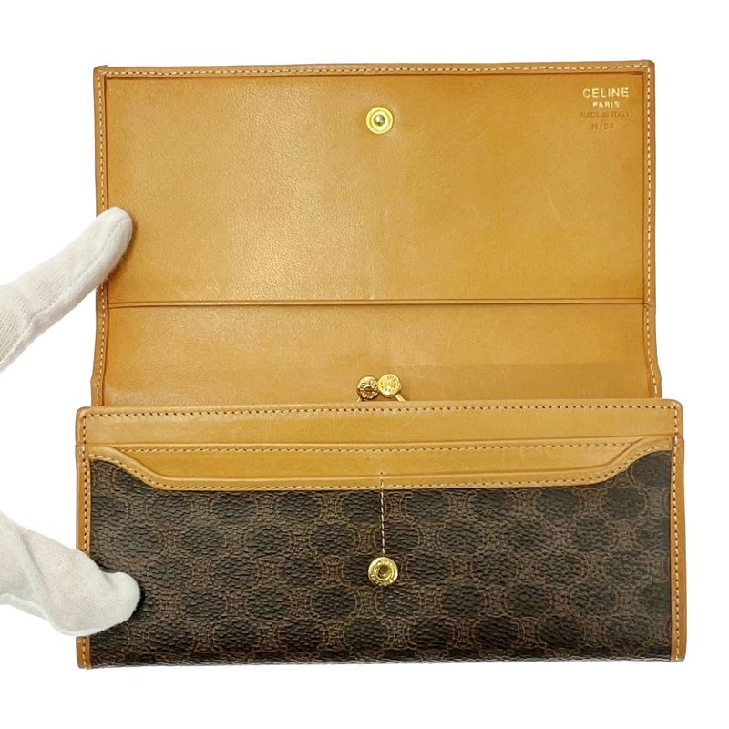 Celine PVC Macadam Long Wallet Brown 372922 Long