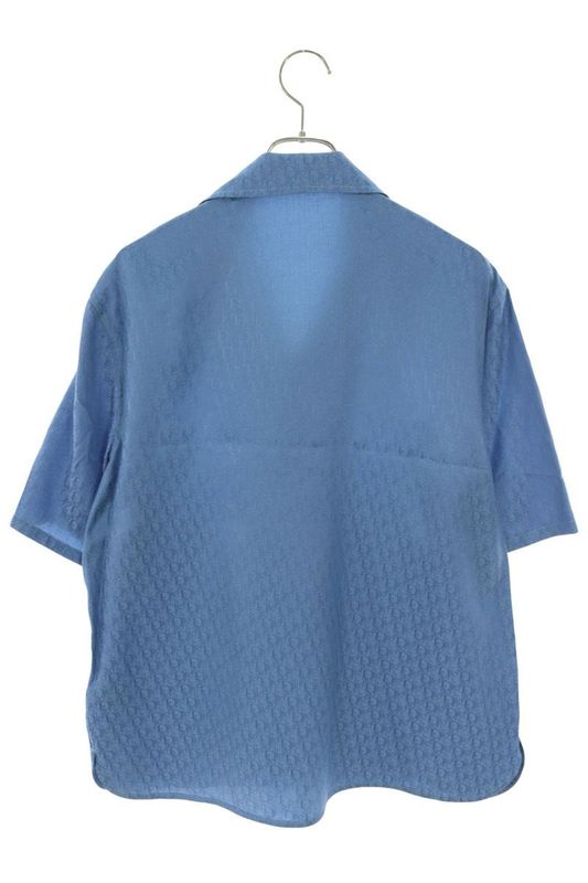 Dior 24SS 483c568a5231 Oblique All-over Silk Blend Short Sleeve Shirt Men's 40