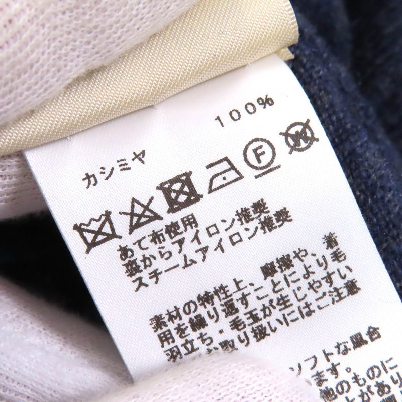 Hermes 24AW 2604d1 100% Cashmere H Lift Long Sleeve Knitted Sweater In Navy 40