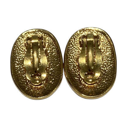 Chanel ⑤ Vintage Crown Motif Coco Mark Earrings Ladies Gold
