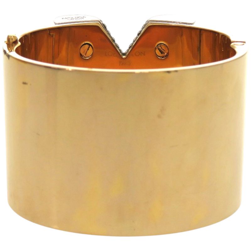 Louis Vuitton Escential V M68157 GP Rhinestone Gold Bangle LV 1002 Louis Vuitton