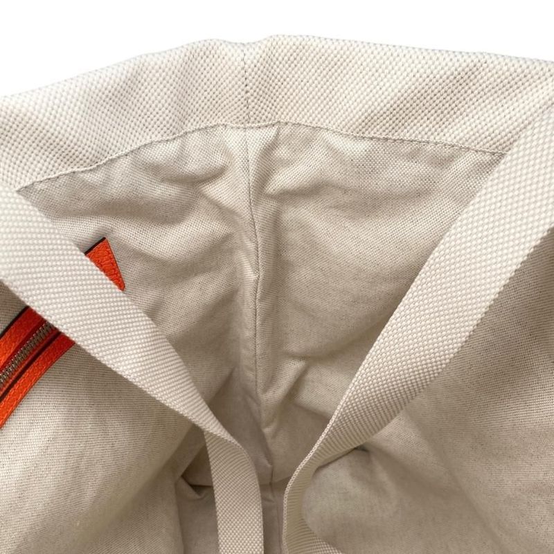 Gucci Tote Bag Large 782741 Embossed Canvas Logo White Orange Gucci