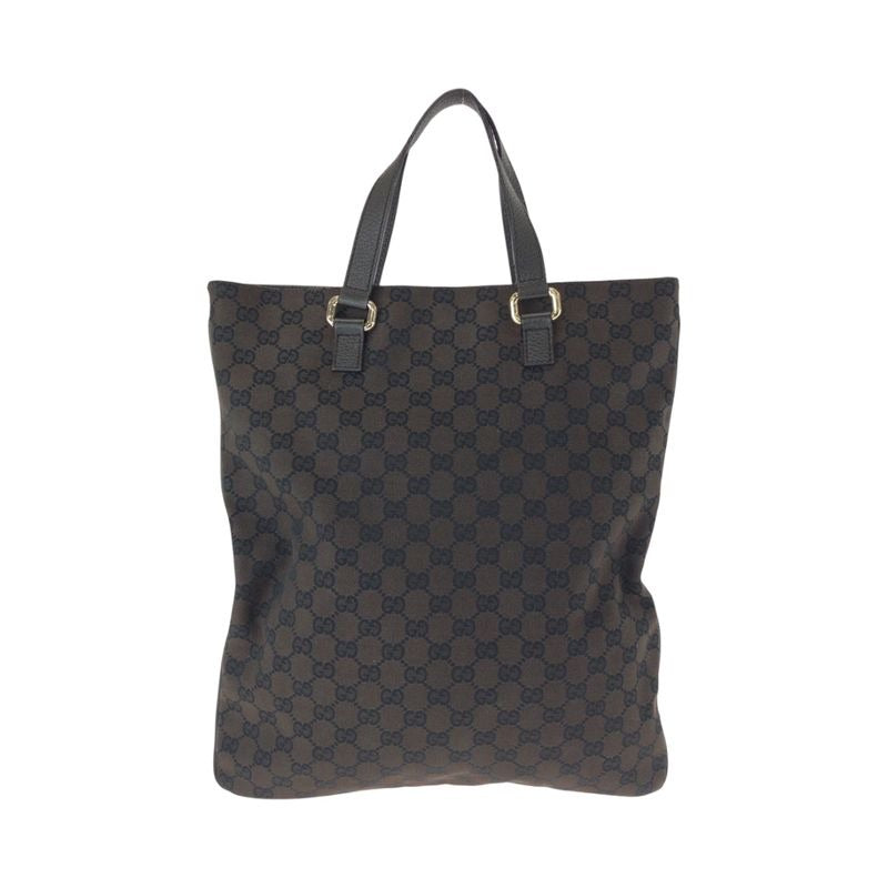 Gucci Brown Gold Hardware GG Canvas Tote Bag Handbag Men's