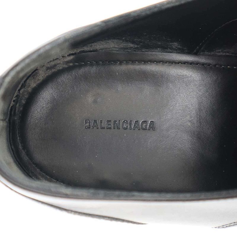 Balenciaga Soft Derby L20 Leather Derby Shoes 590716 Black 43