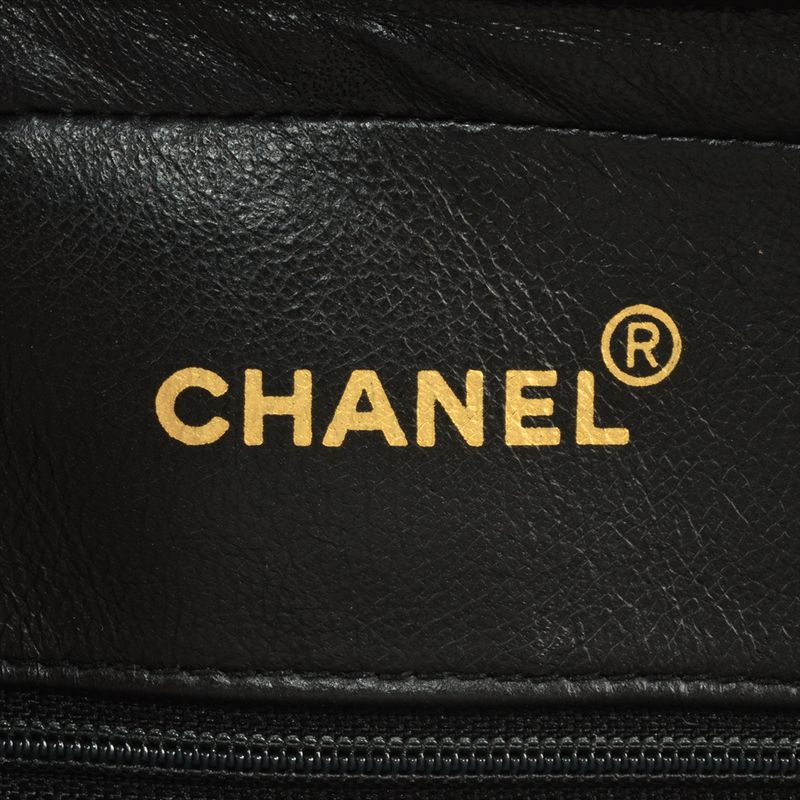 Chanel Matelasse Coco Mark Shoulder Bag Lambskin Black Gold Hardware Fringe