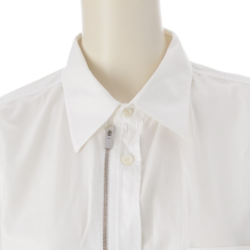 Hermes Cotton Double Zip Serie Button Long Sleeve Shirt Jacket White 41/16