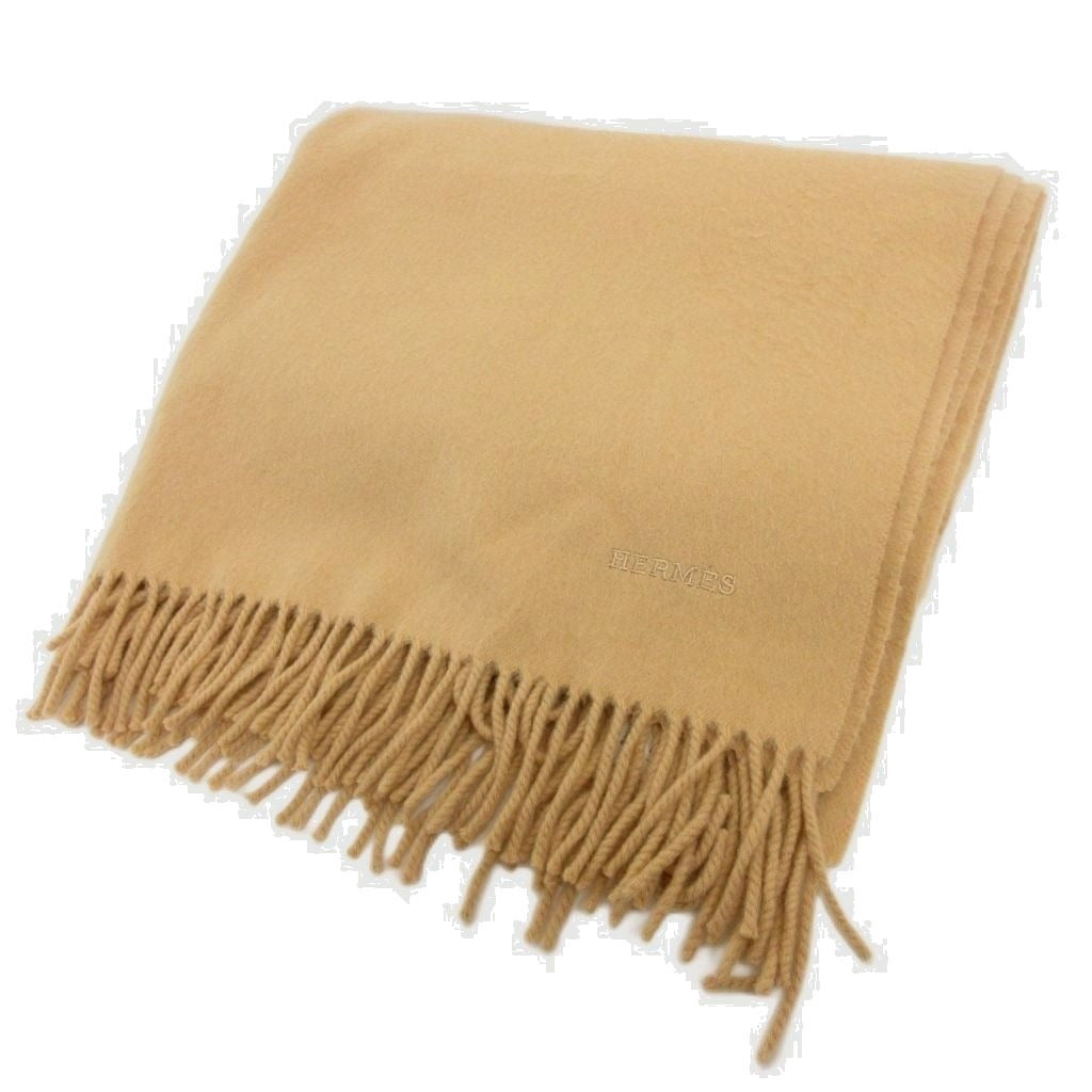 Hermes Paris Scarf Shawl Fringe Large Beige