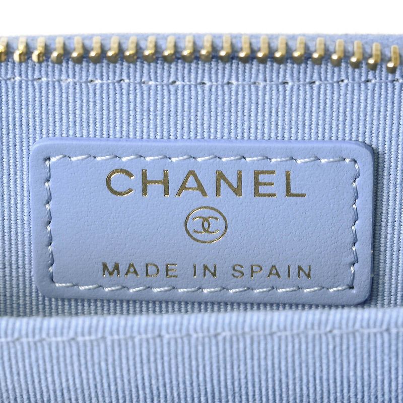 Chanel Coin Case Classic ZIP COIN Purse Light Blue