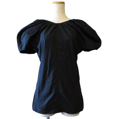 Celine Short Puff Sleeves Back Zipper Blouse Cut and Sewn 36